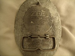 Vintage High Relief Oklahoma Sheplers Logo Cattle Drive One Piece Belt Buckle By