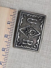 antique KNIGHTS OF PYTHIAS belt buckle U R floral METAL sword military vintage