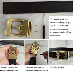 Premium Solid Brass Belt Buckle for Men, Antique Single Prong Replacement Buckle