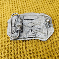VTG 1987 Siskiyou American Veteran and Damn Proud of It Belt Buckle EUC