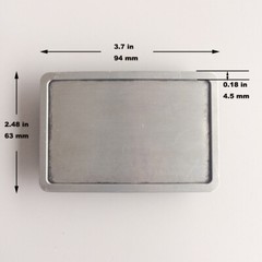 Antique Brushed Silver Rectangle Blank Belt Buckle for Engraving also US Stock