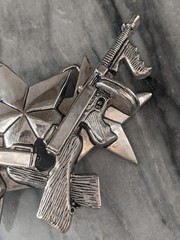Star & Guns Firearms Tommy Gun Sub Machines Silver Chrome Belt Buckle Hot Topic?