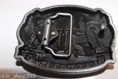 Truck Drivers « move the nation »Pewter Finish Metal/Enamel BELT BUCKLE kenworth m