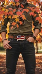 New Men Women Buckle Western Silver American USA Flag United States Casual Look