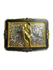 Hebilla Vaquera San Judas Tadeo Buckle cowboy western Style Saint Judas