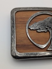 Arbor Collective Koa Wood Belt Buckle Skate Snowboard Waste Not Tree