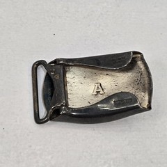 Vintage Hickok Silver Plat Belt Buckle Monogram “A” Hammered Finish Silver Front