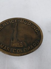Vintage Service Mud, INC Lamar Colorado Belt Buckle Oil Rig – Brass