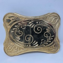 Crosses Flowers Tattoo Belt Plated Buckle Swirls Leaves Western Cowboy Rancher