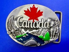 Canada Beautiful Country Commemorative Nature Wildlife Fish Scene Belt Buckle