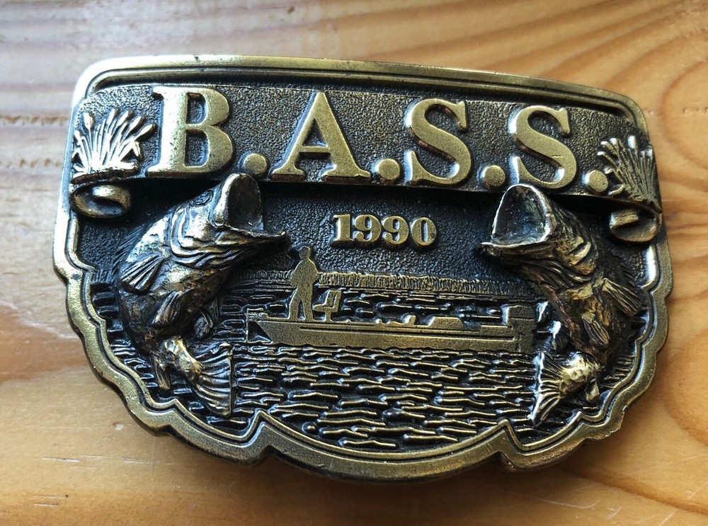 Vintage Bass Anglers Sportsman Society (B.A.S.S.) Belt Buckle/NS 1990
