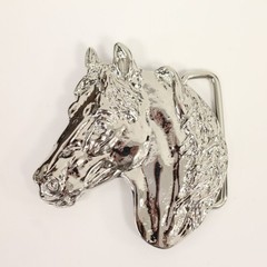 Horse Head Belt Buckle Jet Hematite – Dark Gem Look with Character