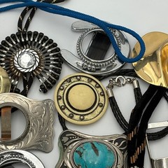 Western Bolo Tie and Belt Buckle Lot 11pc
