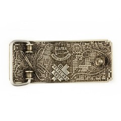 German silver belt buckle Ukrainian embroidery, Vyshyvanka, poppy flower design