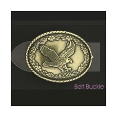 Oval Eagle Belt Buckle, Antique Silver, Western Cowboy Statement Belt Buckle