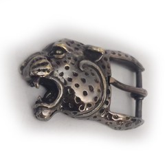 Black Jaguar Angry Head Bronze Belt Buckle