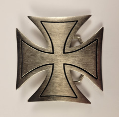 Templar Metal Cross belt buckle- Silver Star « The Originator Not The Imitator »