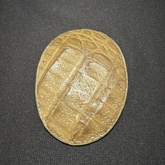 Vintage CROCODILE SKIN Belt Buckle El General 4 Inches Tan