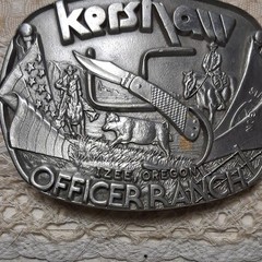 The Great American Buckle Co Officer Ranch Fine Pewter Western Belt Buckle 1.75&Prime;