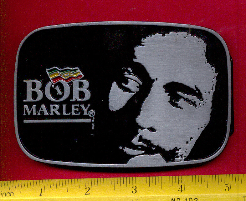 Vintage BOB MARLEY – BELT BUCKLE – Face Portrait Graphic