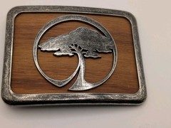 Arbor Collective Koa Wood Belt Buckle Skate Snowboard Waste Not Tree