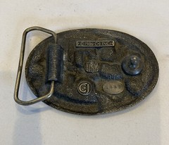 Vintage Country Pickers 1986 C & J inc Belt Buckle Enamel Guitar Players #1446