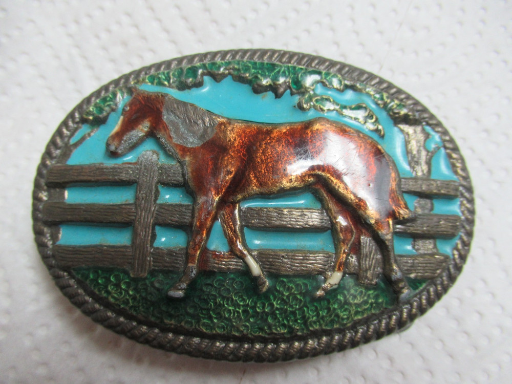 Vintage 1981 Walking Horse Belt Buckle by CHAD #3010 Colorado – Western