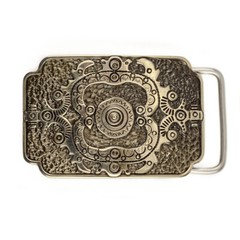 German silver belt buckle Sun, Ornamental, Ukrainian traditional cross amulet