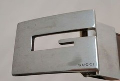 GUCCI buckle belt G Logo Silver hardware Made in Italy Leather Black Brown Men&rsquo;s