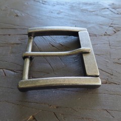 Single Prong Belt Buckle Mens Silver 1.5 Square Roller Replacement Casual Retro
