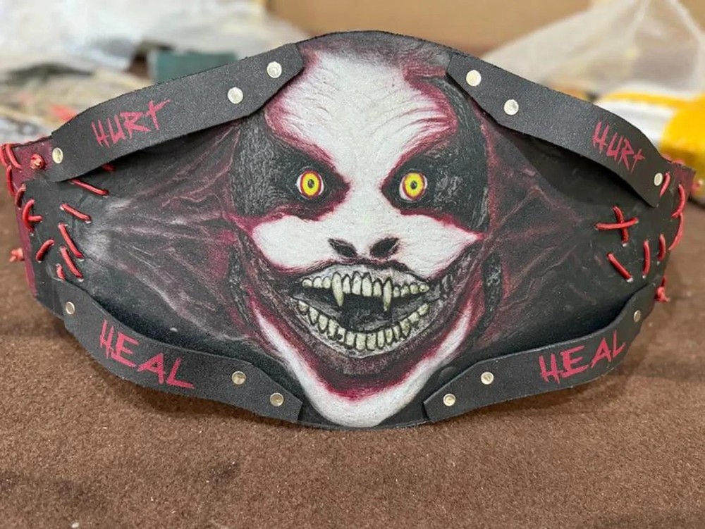 Custom Horror Style World Heavyweight Championship Belt – Handcrafted Wrestling