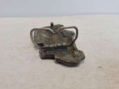 Vintage 1977 Cutout Bergamot Semi Trailer Belt Buckle Truck Driver Rig USA Y-38