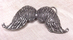 2008 MOBTOWN CHICAGO USA Silvertone MUSTACHE Biker Punk Belt Buckle