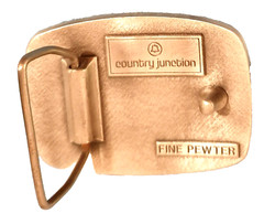 VINTAGE PEWTER BELT BUCKLE ~ ANTIQUE ROTARY TELEPHONE by COUNTRY JUNCTION ~ NEW