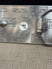 Union Jack British Flag Belt Buckle Pewter Vintage 4622 3 1/2&Prime;