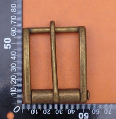 Novelty Mens Retro Brass Single Prong Pin Metal Roller Belt Buckle 1-1/2&Prime;