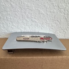 Vintage Texaco Truck Rodeo Silver Metal Belt Buckle