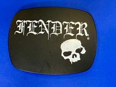FENDER Electric Guitars Skull Musician Rock Band Black Belt Buckle