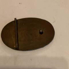 Men’s Oval Bronze Metal Frame Belt Buckle Raised CS Logo Antique Finish 1.5&Prime;
