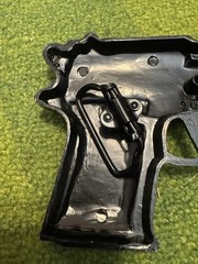 Men&rsquo;s Rhinestone Pistol Gun Belt Buckle Black & Silver Tone Metal Western