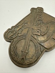 Vintage Bluegrass Music Fiddle Banjo Guitar Brass Western Belt Buckle