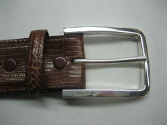 Sterling silver 925 horse shoe buckle 46 grams w/Genuine Lizard-1.5  » belt USA..