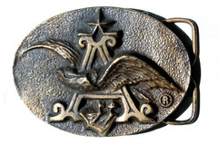 Vintage ANHEUSER BUSCH / BUDWEISER BEER, Metal Belt Buckle
