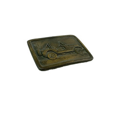 Vintage Indiana Metal Craft Brass CA22 Classic Jeep Rough Rider Belt Buckle