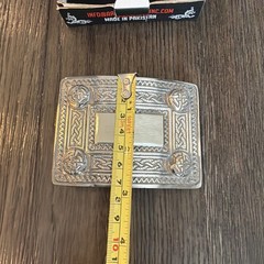 Celtic Knot Belt Buckle Silver Tone Rectangular AAR Products Gift Pack Medieval