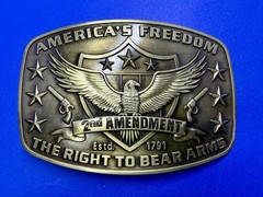 America&rsquo;s Freedom Right To Bear Arms 2nd Amendment Belt Buckle In New Condition