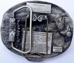 1989 Growing of America belt buckle Farm Progress Conestoga Wagon # 156/4000