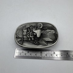 Vintage Bergamont 1984 Biker Motorcycle Couple Riding Through The Hills Buckle