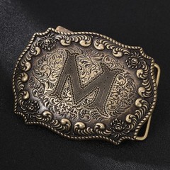 Btilasif Belt Buckles Men Western Cowboy Initial Letters ABCDJMR Mens Texas Rode