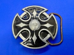 Celtic Iron Cross Enameled Religious Gothic Punk Motorcycle Biker Belt Buckle